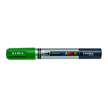 LOT de 6 Marqueur permanent Lyra Mark All - Multi-surfaces - Pointe ronde - 2 mm - Vert vessie