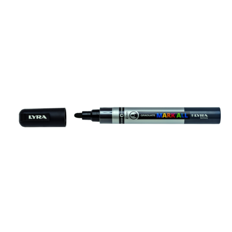 LOT de 6 Marqueur permanent Lyra Mark All - Multi-surfaces - Pointe ronde - 2 mm - Noir