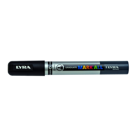 LOT de 6 Marqueur permanent Lyra Mark All - Multi-surfaces - Pointe ronde - 2 mm - Noir