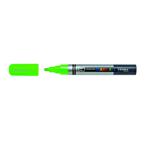 LOT de 6 Marqueur permanent Lyra Mark All - Multi-surfaces - Pointe ronde - 2 mm - Vert fluo