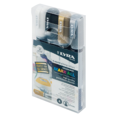 Marqueurs permanents Lyra Mark All, lot de 4 – Multi-surfaces – Pointe ronde – 2 mm – Couleurs blanc, or et argent