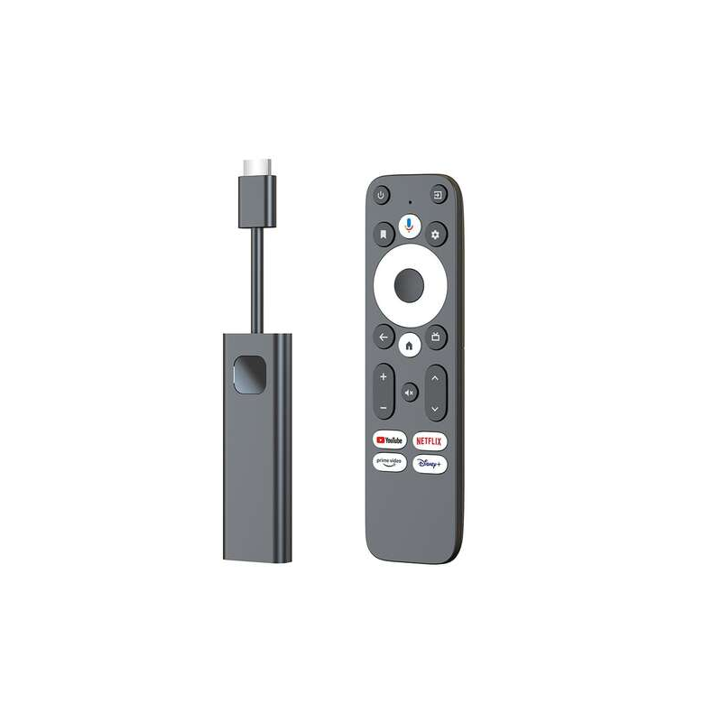 Leotec Dongle GC216 Android TV Box Récepteur WiFi 4K Quad Core 2 Go 16 Go - Certification Google et Netflix - Bluetooth, HDMI -