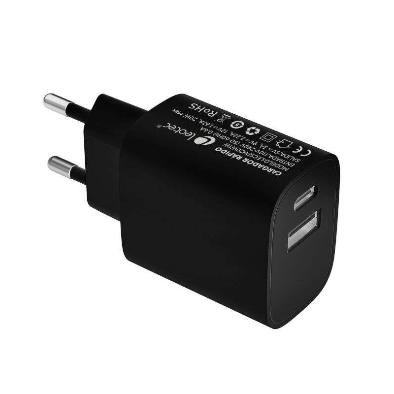 Chargeur Universel Leotec Charge Rapide 1xUSB-C PD + 1x USB-A 20W