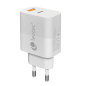 Chargeur universel Leotec 30 W GAN - 1 USB-C PD + 1 USB-A - Couleur blanche