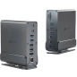 Station d'accueil Leotec LEDS06 USB-C 15 en 1 : 2 ports HDMI 4K + DisplayPort, alimentation 100 W, Ethernet Gigabit, 5 ports USB