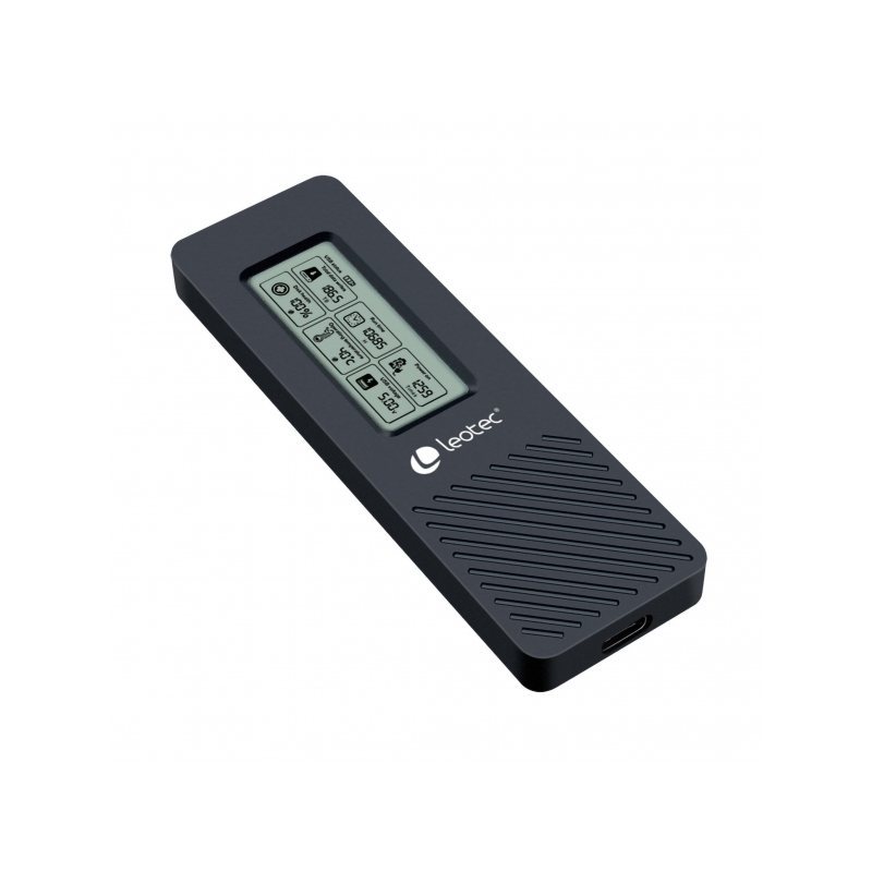 Boîtier Externe Leotec pour Disque SSD M.2 NVMe - USB 3.2 Gen 2 - Panneau LCD Type-C - 10Gbps