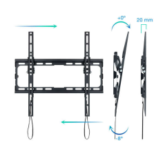 Support Mural Fixe Tooq pour TV Inclinable 32"-70" - Poids Max 45kg - VESA 400x400mm