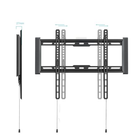 Support mural fixe Tooq LP1073F-B pour téléviseurs de 32 à 70 pouces - Poids maximal supporté : 75 kg - Compatible VESA 400 x 40