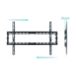 Support Mural Fixe Tooq pour TV 37"-80" - Poids Max 45kg - VESA 600x400mm