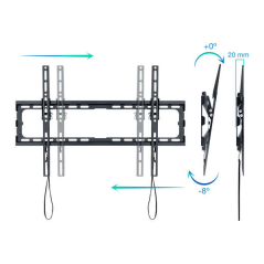 Tooq Fixation Murale Fixe pour TV Inclinable 37"-80" - Poids Max 45kg - VESA 600x400mm