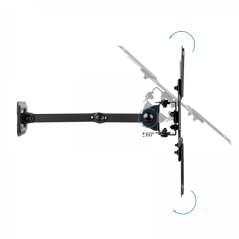 Support mural Tooq avec bras articulé pour écrans 13"-43" - Rotatif et inclinable - Gestion des câbles - Poids max 20 kg - VESA