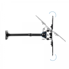 Support mural Tooq avec bras articulé pour écrans 13"-43" - Rotatif et inclinable - Gestion des câbles - Poids max 20 kg - VESA