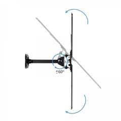 Support mural Tooq avec bras pour écrans 13"-55" - Rotatif et inclinable - Gestion des câbles - Poids maximum 25 kg - VESA Max.