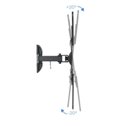 Tooq Support Mural avec Bras pour TV 23"-55" - Pivotant et Inclinable - Gestion des Câbles - Poids Max 30kg - VESA 400x400mm - C