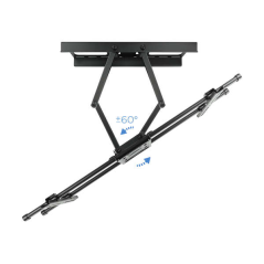 Support Mural Tooq avec Double Bras Articulé pour TV 37"-90" - Pivotant et Inclinable - Poids Max 75Kg - VESA 800x400mm - Couleu