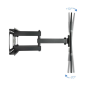 Support Mural Tooq avec Double Bras Articulé pour TV 37"-70" - Pivotant et Inclinable - Poids Max 50Kg - VESA 600x400mm - Couleu