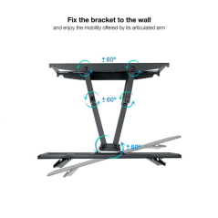 Tooq Support Mural Ecrans 32-70" Pivotant/Inclinable - Couleur Noir