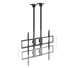 Support de plafond Tooq pour écrans de 60 à 120 pouces - Double mât - Inclinable et extensible - Gestion des câbles - Poids max.