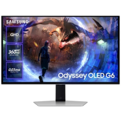 Moniteur de jeu Samsung Odyssey G6 27" OLED QHD 360 Hz FreeSync Premium Pro HDR - Temps de réponse de 0,3 ms - Réglable en haute