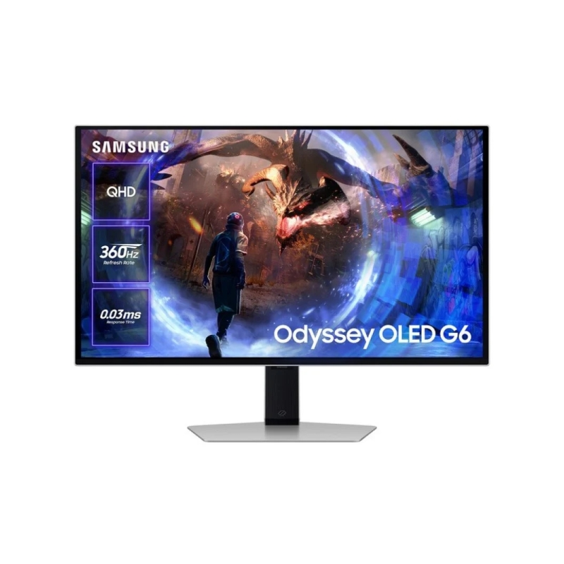 Moniteur de jeu Samsung Odyssey G6 27" OLED QHD 360 Hz FreeSync Premium Pro HDR - Temps de réponse de 0,3 ms - Réglable en haute