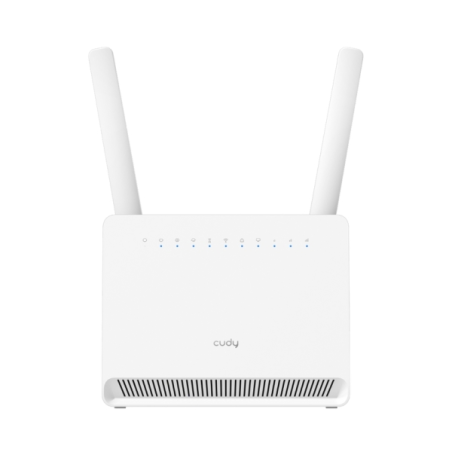 Routeur Wi-Fi Gigabit 4G LTE Cat 12 Cudy AX3000 – Vitesse jusqu'à 1000 Mbit/s – 4 ports – 1 emplacement nano SIM – Cat 12 – Blan
