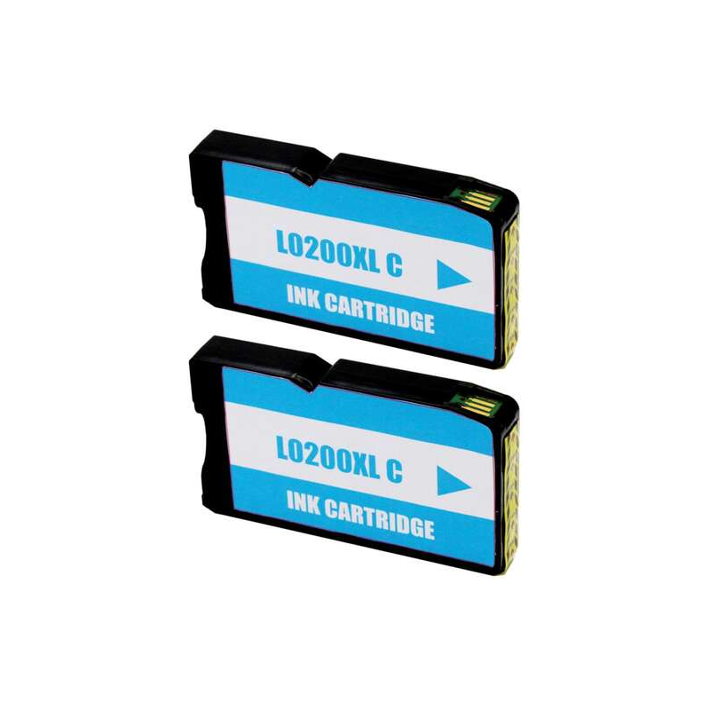 Lexmark 200XL Cyan Lot de 2 cartouches d'encre génériques - Remplace 14L0198
