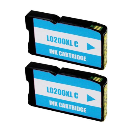 Lexmark 200XL Cyan Lot de 2 cartouches d'encre génériques - Remplace 14L0198