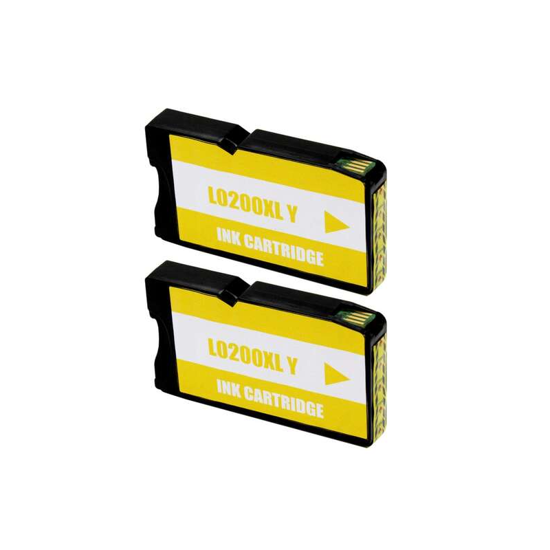 Lexmark 200XL Jaune Lot de 2 cartouches d'encre génériques – Remplace 14L0200