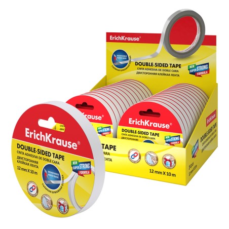 LOT de 24 Ruban Adhésif Double Face Erichkrause - 12mmx10m Transparent