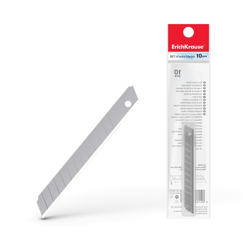 Erichkrause Extra Blade Set - Lames de rechange en acier segmentées - Affûtage double face - Résistant à l'usure - Récipient en