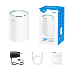 Système WiFi Cudy M1300 Mesh AC1200 Dual Band - 867 Mbps sur 5 GHz, 300 Mbps sur 2,4 GHz - 1x Port LAN 1000/100/10 Mbps, 1x Port