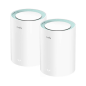 Cudy M1300 Pack de 2 Systèmes WiFi Mesh AC1200 Dual Band - 867Mbps en 5GHz, 300Mbps en 2.4GHz - 1x Port LAN 1000/100/10Mbps, 1x
