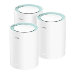 Cudy M1300 Pack de 3 Systèmes WiFi Mesh AC1200 Dual Band - 867Mbps en 5GHz, 300Mbps en 2.4GHz - 1x Port LAN 1000/100/10Mbps, 1x