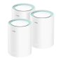 Cudy M1300 Pack de 3 Systèmes WiFi Mesh AC1200 Dual Band - 867Mbps en 5GHz, 300Mbps en 2.4GHz - 1x Port LAN 1000/100/10Mbps, 1x
