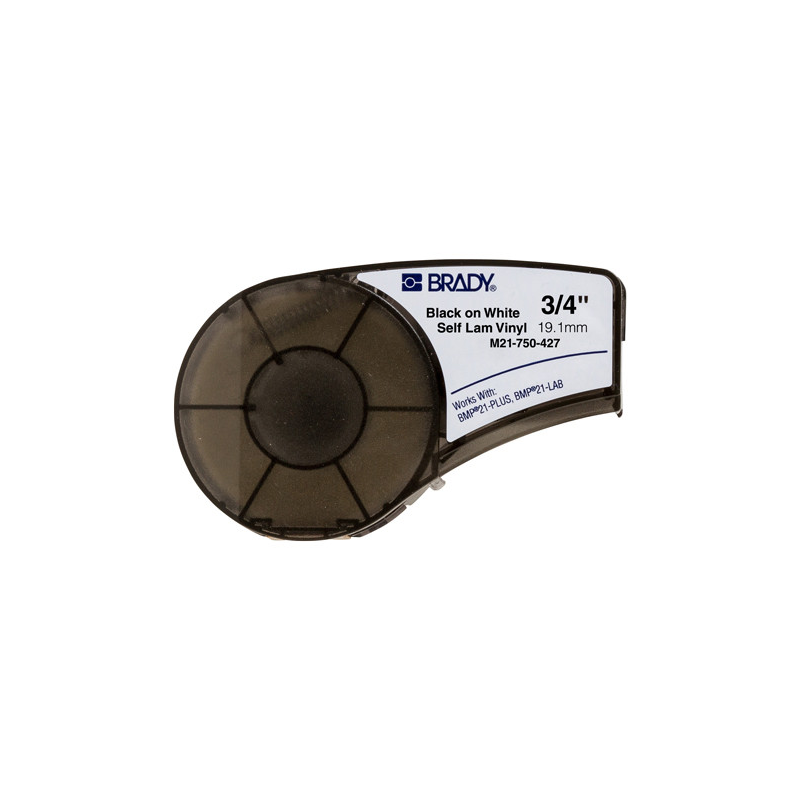 Étiquettes en vinyle Brady M21-750-427 d'origine - Texte noir sur fond blanc - Largeur : 19,1 mm longueur : 4,30 m