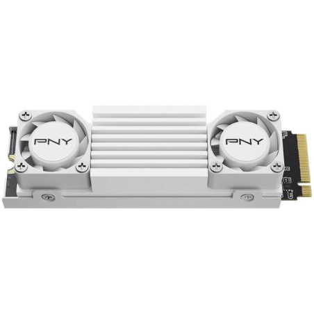 Disque dur solide PNY CS3150 SSD M2 2 To NVMe PCIe Gen5 x4 avec dissipateur thermique - Blanc