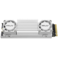 Disque dur solide PNY CS3150 SSD M2 2 To NVMe PCIe Gen5 x4 avec dissipateur thermique - Blanc
