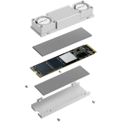 Disque dur solide PNY CS3150 SSD M2 2 To NVMe PCIe Gen5 x4 avec dissipateur thermique - Blanc