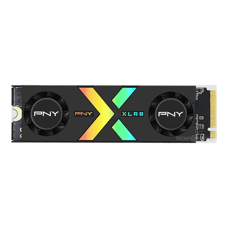 Disque dur solide PNY CS3150 SSD M2 1 To NVMe PCIe Gen5 x4 avec dissipateur thermique - Éclairage RVB - Couleur noire