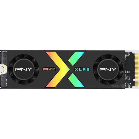 Disque dur solide PNY CS3150 SSD M2 1 To NVMe PCIe Gen5 x4 avec dissipateur thermique - Éclairage RVB - Couleur noire