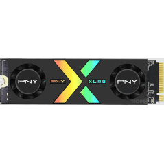 Disque dur solide PNY CS3150 SSD M2 2 To NVMe PCIe Gen5 x4 avec dissipateur thermique - Éclairage RVB - Couleur noire