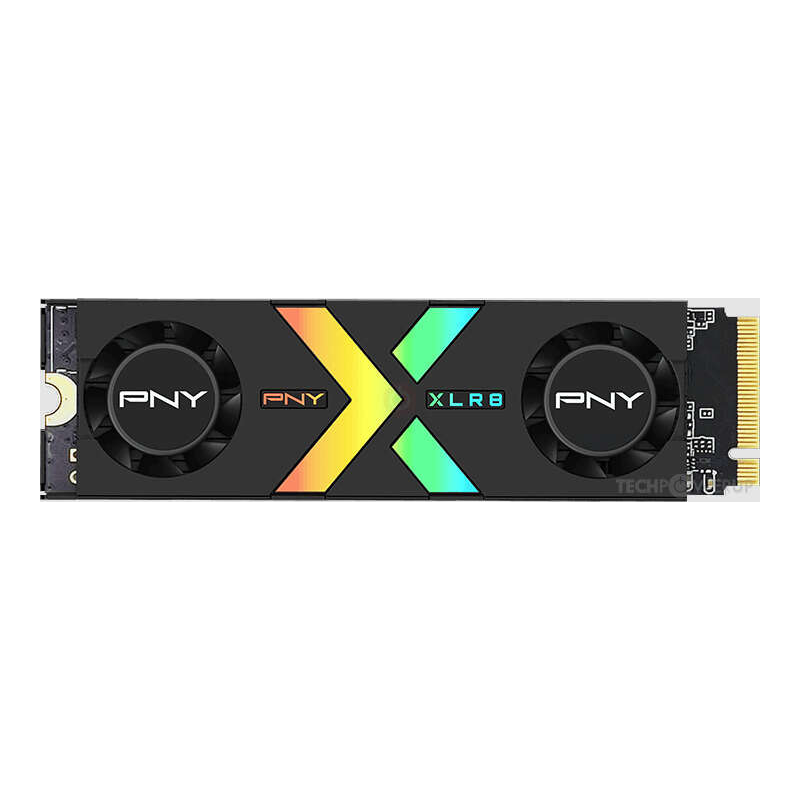 Disque dur solide PNY CS3150 SSD M2 2 To NVMe PCIe Gen5 x4 avec dissipateur thermique - Éclairage RVB - Couleur noire