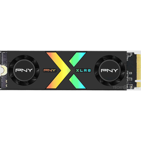 Disque dur solide PNY CS3150 SSD M2 2 To NVMe PCIe Gen5 x4 avec dissipateur thermique - Éclairage RVB - Couleur noire