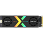 Disque dur solide PNY CS3150 SSD M2 2 To NVMe PCIe Gen5 x4 avec dissipateur thermique - Éclairage RVB - Couleur noire
