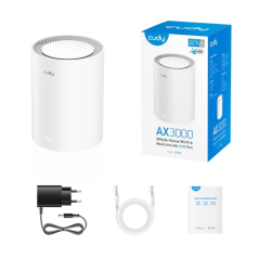 Cudy AX3000 WiFi 6 Mesh System AX3000 2,5G double bande - Prend en charge la bande passante 20/40/80/160 MHz - 1 port LAN 10/100