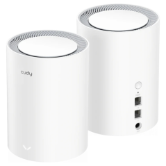 Cudy AX3000 Pack de 2 systèmes WiFi 6 Mesh AX3000 2,5G double bande - Prend en charge la bande passante 20/40/80/160 MHz - 1 por