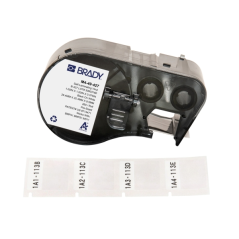 Étiquettes en vinyle auto-laminantes Brady M4-49-427 d'origine - Texte noir sur fond blanc - 25,40 mm de large x 25,40 mm de hau