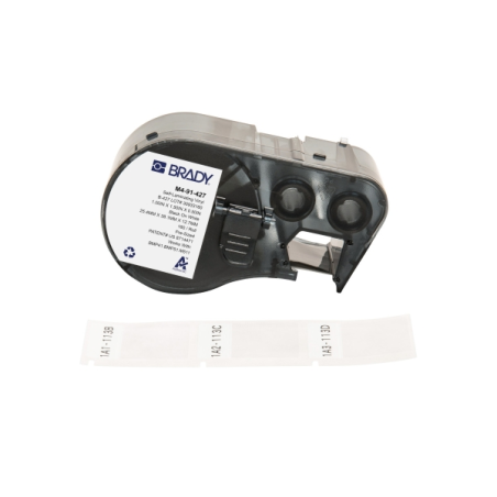 Étiquettes en vinyle auto-laminantes Brady M4-91-427 d'origine - Texte noir sur fond blanc - Largeur 25,40 mm x Hauteur 38,15 mm