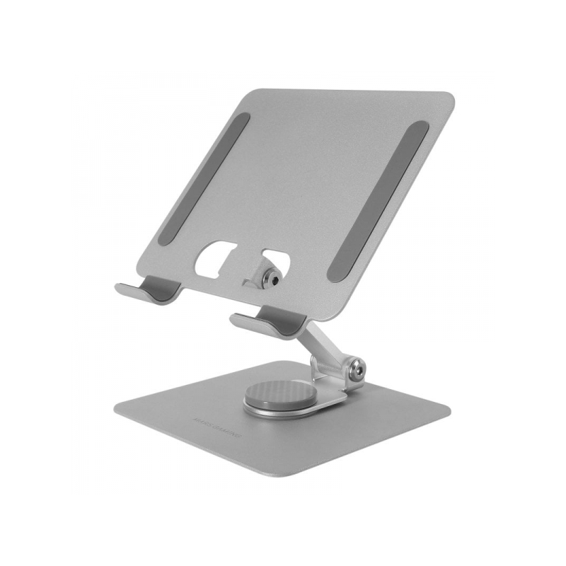 Support de Tablette Convertible Mars Gaming MA-RST - Acier Résistant - Rotation 360º - Réglage en Hauteur 180º - Ultra Fin et Pl
