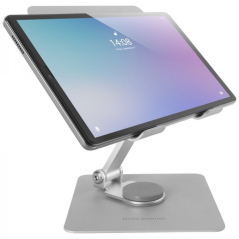 Support de Tablette Convertible Mars Gaming MA-RST - Acier Résistant - Rotation 360º - Réglage en Hauteur 180º - Ultra Fin et Pl